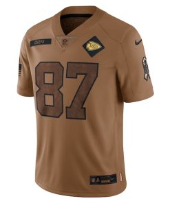 Alternative view of Travis Kelce Kansas City Chiefs Nike 2023 Salute To Service Limited Jersey - Brown