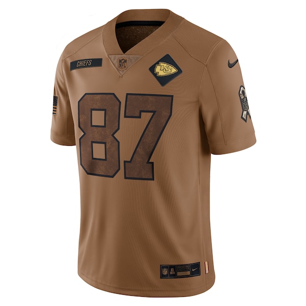 Travis Kelce Kansas City Chiefs Nike 2023 Salute To Service Limited Jersey - Brown - Image 2