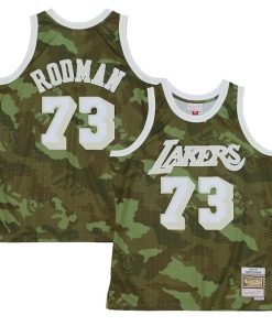 Dennis Rodman Los Angeles Lakers Hardwood Classics 1998/99 Ghost Green Swingman Jersey - Camo