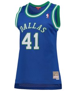 Alternative view of Dirk Nowitzki Dallas Mavericks Women's  Hardwood Classics Swingman Jersey - Blue