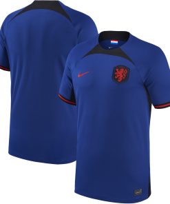 Netherlands National Team Nike 2022/23 Away Authentic Blank Jersey - Blue