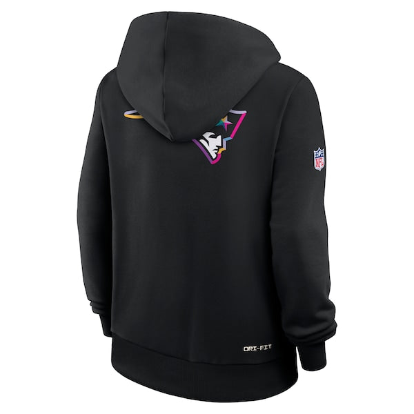 New England Patriots Nike Women's 2025 NFL Crucial Catch Sideline Standard Issue Dri-FIT Hoodie - Black - Image 3