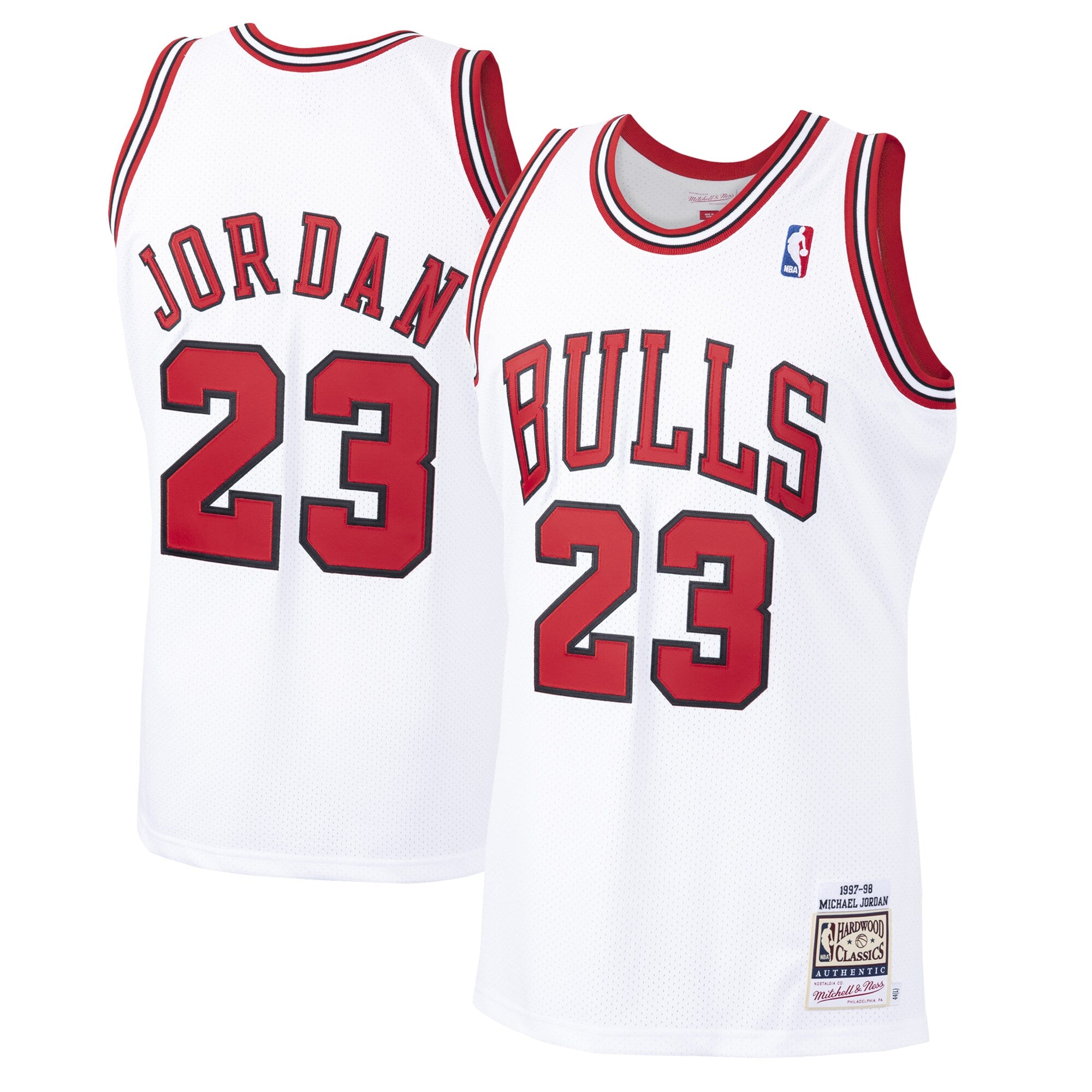 Michael Jordan Chicago Bulls 1997/98 Hardwood Classics Authentic Jersey - Black/Scarlet/White - Image 6