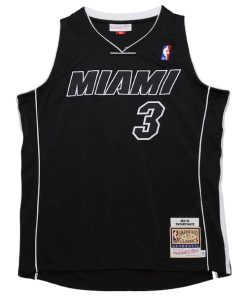 Alternative view of Dwyane Wade Miami Heat  2011/12 Hardwood Classics Authentic Jersey - Black