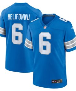 Alternative view of Ifeatu Melifonwu Detroit Lions Nike Team Game Jersey -  Blue