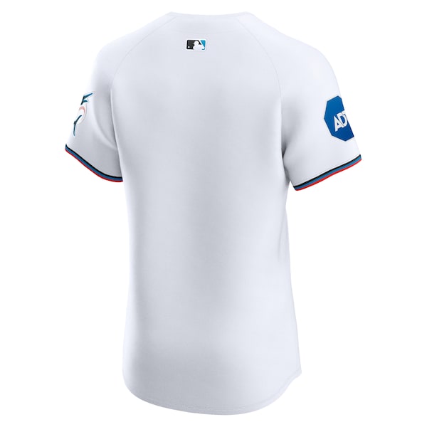 Miami Marlins Nike Home Elite Patch Jersey - White - Image 3