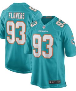 Trey Flowers Miami Dolphins Nike Game Player Jersey - Aqua
