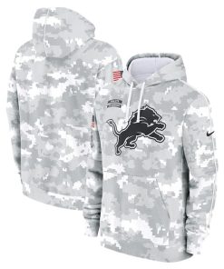 Detroit Lions Nike 2024 Salute to Service Club Fleece Pullover Hoodie - Arctic Camo