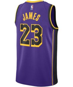 Alternative view of LeBron James Los Angeles Lakers Jordan Brand Unisex Swingman Jersey - Statement Edition - Purple