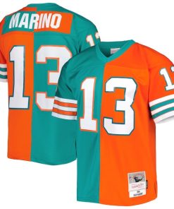 Dan Marino Miami Dolphins 1984 Split Legacy Replica Jersey - Aqua/Orange