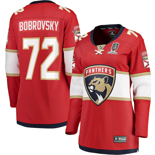 Sergei Bobrovsky Florida Panthers Women's 2025 Stanley Cup Champions Breakaway Jersey - Red