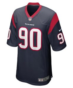 Alternative view of Ali Gaye Houston Texans Nike Team Game Jersey -  Navy