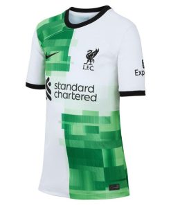 Alternative view of Diogo Jota Liverpool Nike Youth 2023/24 Away Replica Player Jersey - White