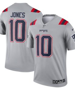 Mac Jones New England Patriots Nike Inverted Legend Jersey - Gray