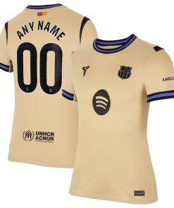 Alternative view of Barcelona Nike Women's 2025/26 Away Stadium Replica Custom Jersey - Gold/Orange