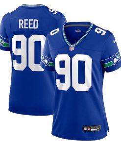 Jarran Reed Seattle Seahawks Nike Women's Throwback Player Game Jersey - Royal