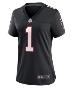 Alternative view of Dirty Birds Atlanta Falcons Nike Women's Throwback Game Jersey - Black