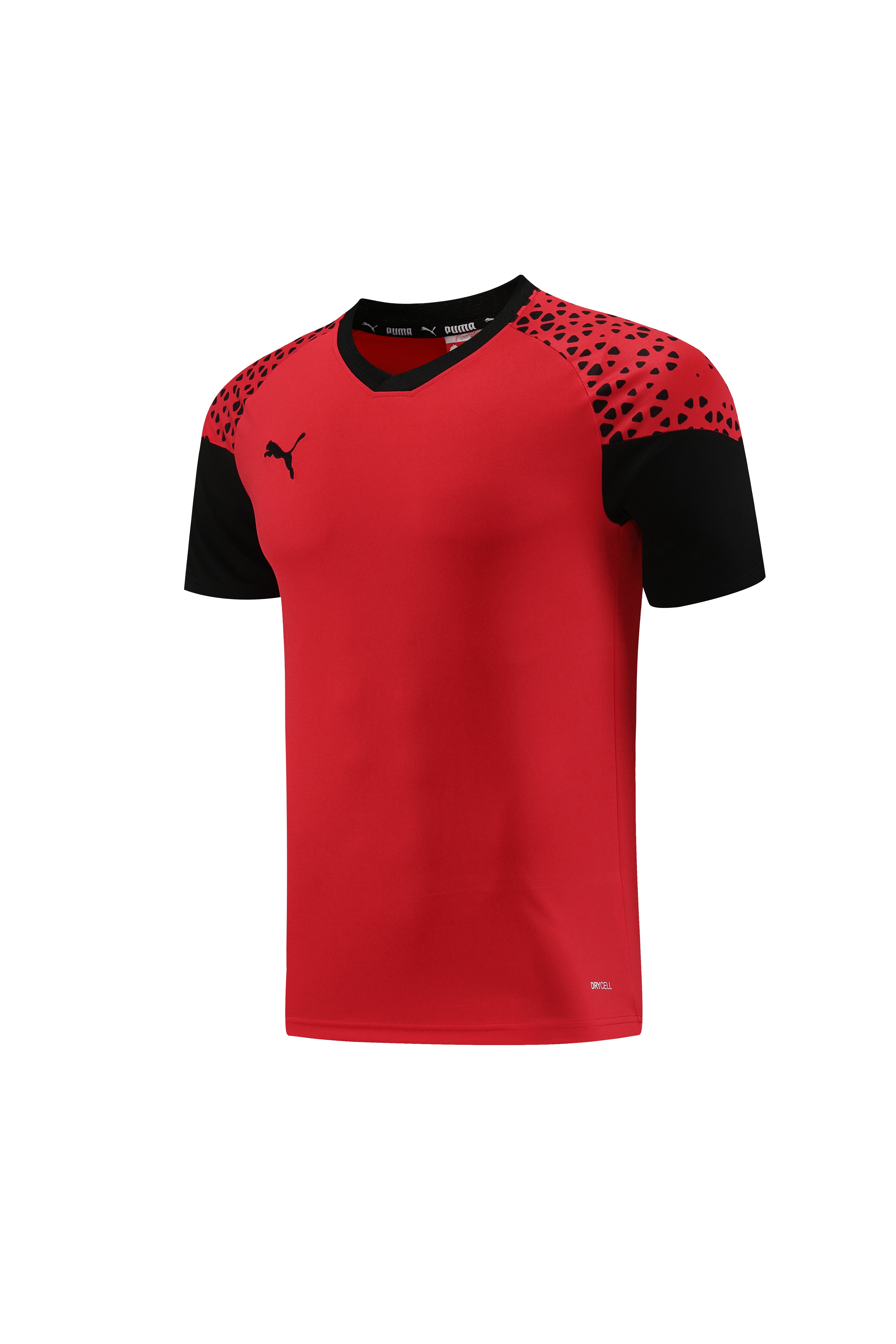 Puma Short Sleeve Training Jersey Set-PD02- Red/Black - Image 3