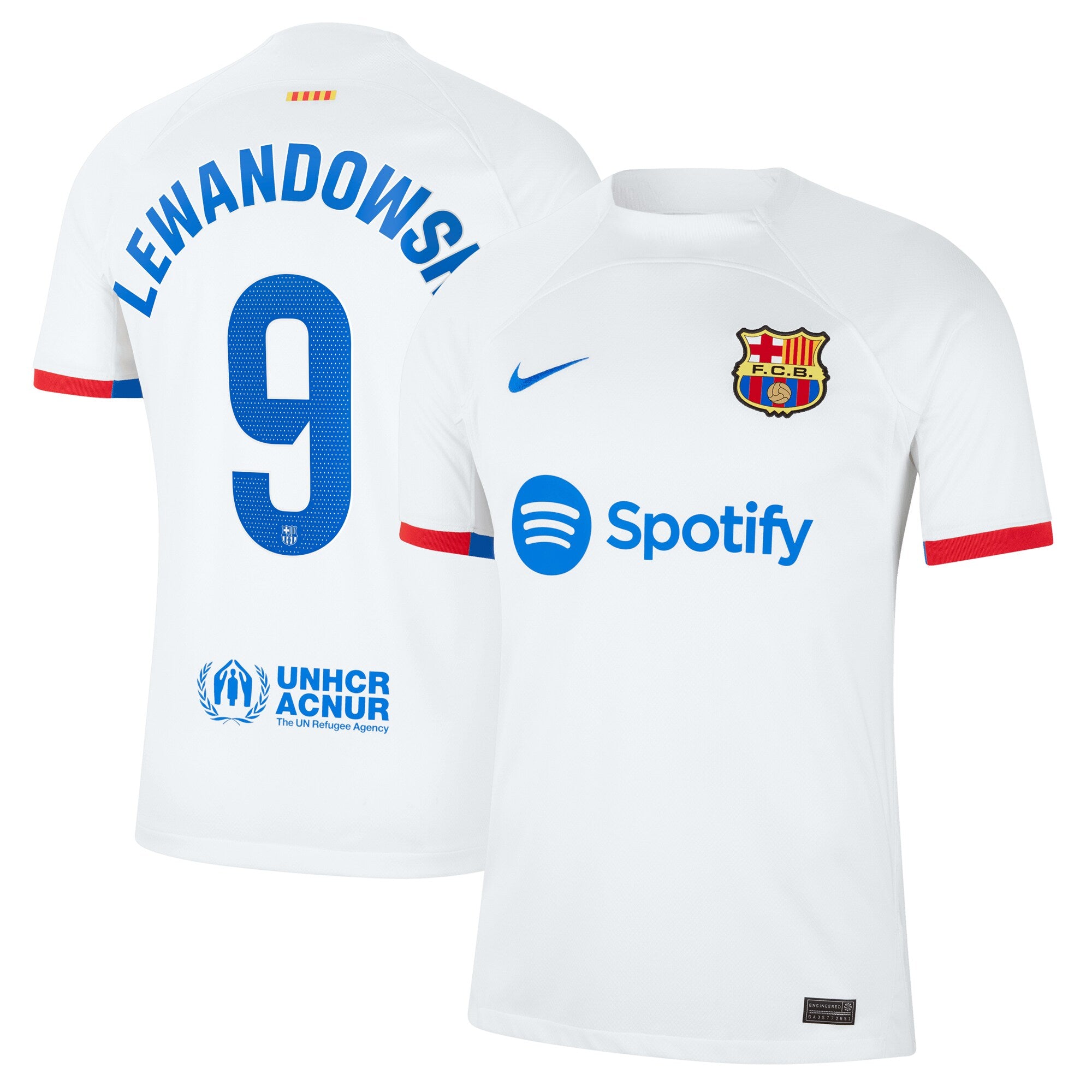 Robert Lewandowski Barcelona Nike 2023/24 Third Replica Jersey - Aqua/Royal/White - Image 6