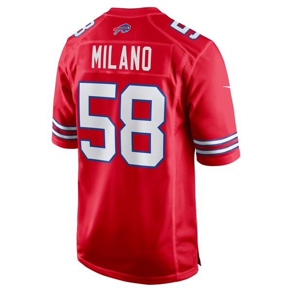 Matt Milano Buffalo Bills Nike Alternate Game Jersey - Red/Royal - Image 4