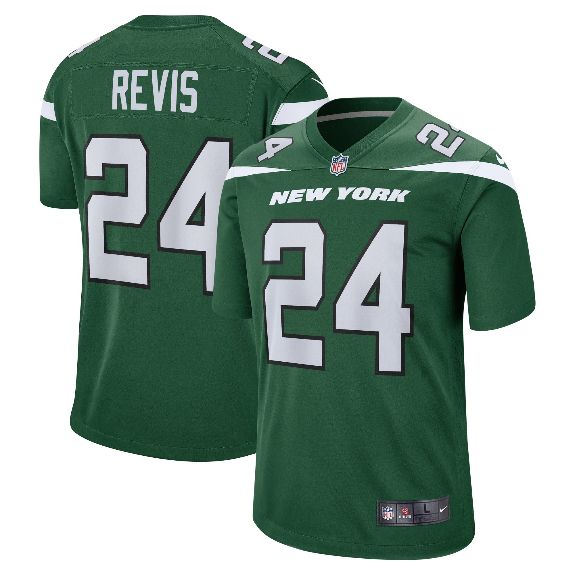 Darrelle Revis New York Jets Nike Legacy Retired Player Game Jersey - White/Green - Image 5