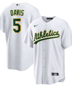 Alternative view of JD Davis Oakland Athletics Nike Home Replica Jersey - White/Kelly Green