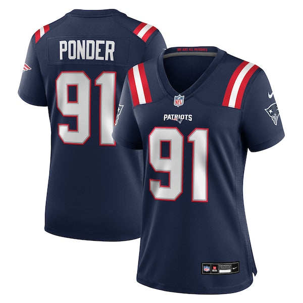 Elijah Ponder New England Patriots Nike Women's Team Game Jersey - Navy