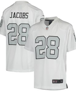 Alternative view of Josh Jacobs Las Vegas Raiders Nike Youth Game Jersey - Black/White