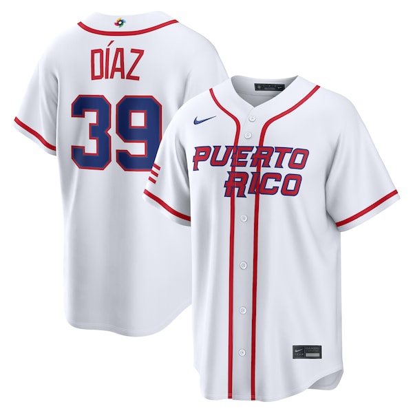 Edwin D¨ªaz Puerto Rico Baseball Nike 2026 World Baseball Classic Home Stadium Jersey - White
