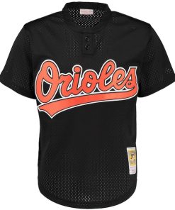 Alternative view of Cal Ripken Jr. Baltimore Orioles Cooperstown Mesh Batting Practice Jersey - Black