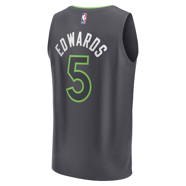 Anthony Edwards Minnesota Timberwolves Fast Break Replica Player Jersey - Statement Edition - Anthracite - Image 3