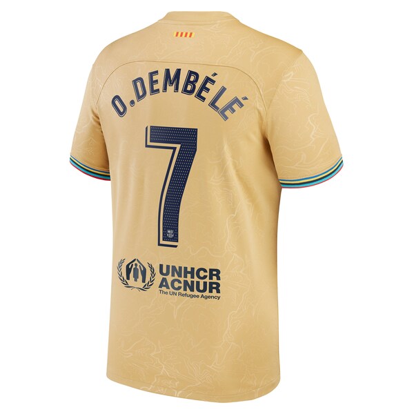 Ousmane Dembele Barcelona Nike Youth 2022/23 Away Replica Player Jersey - Gold - Image 5