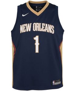 Alternative view of Zion Williamson New Orleans Pelicans Nike Youth Swingman Jersey - Icon Edition - Navy/White