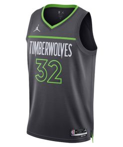 Alternative view of Karl-Anthony Towns Minnesota Timberwolves Jordan Brand Unisex Swingman Jersey - Statement Edition - Charcoal