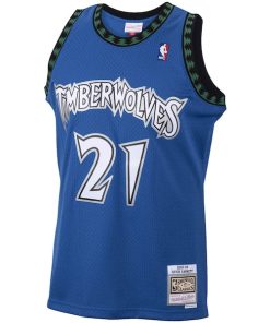 Alternative view of Kevin Garnett Minnesota Timberwolves 2001/02 Hardwood Classics Swingman Jersey - Blue