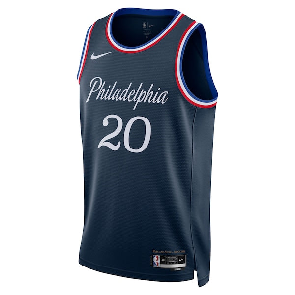 Jared McCain Philadelphia 76ers Nike Unisex 2025/26 Swingman Jersey - Navy - City Edition - Image 2