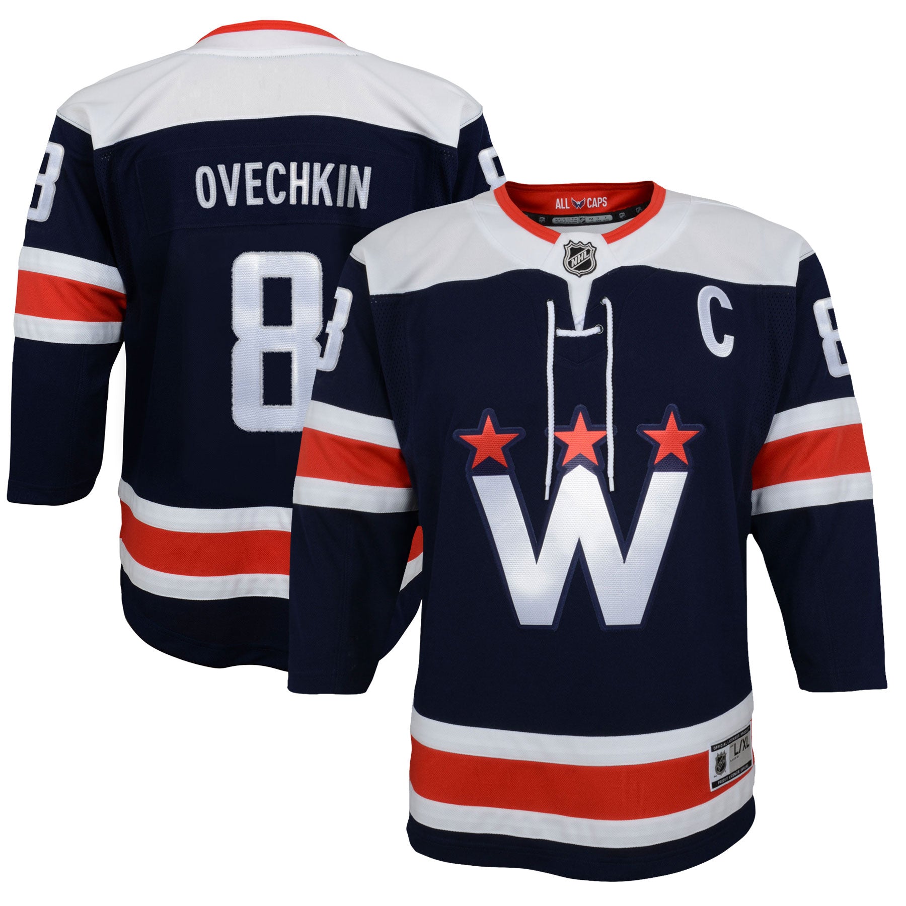 Alexander Ovechkin Washington Capitals Youth Home Premier Player Jersey - Red/Navy - Image 4