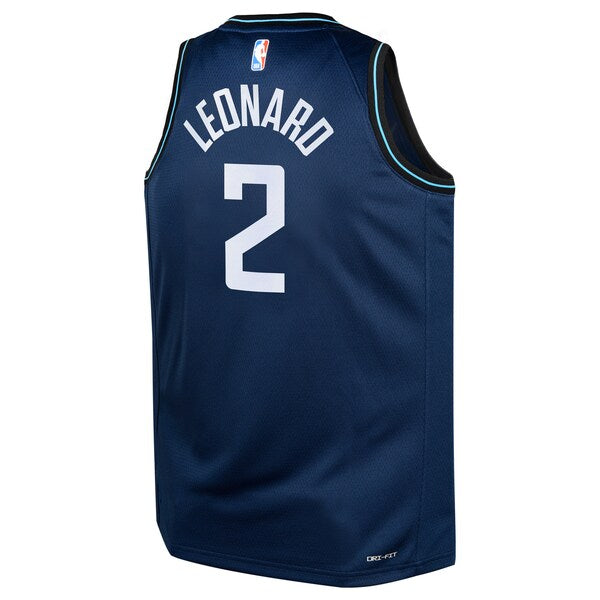 Kawhi Leonard LA Clippers Nike Youth Swingman Replica Jersey - City Edition - Navy - Image 3