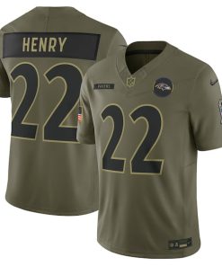 Derrick Henry Baltimore Ravens Nike 2025 Salute to Service Limited Jersey - Olive