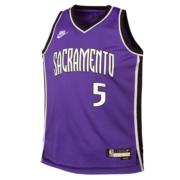 De'Aaron Fox Sacramento Kings Nike Youth 2024/25 Swingman Jersey - Purple - Classic Edition - Image 2