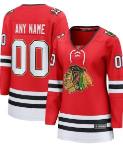 Chicago Blackhawks  Women's Centennial Breakaway Custom Jersey - Red