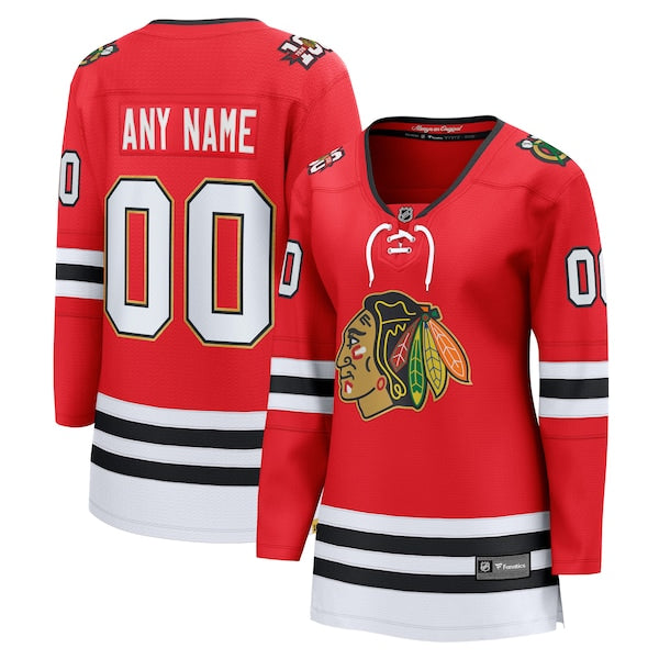 Chicago Blackhawks Women's Centennial Breakaway Custom Jersey - Red