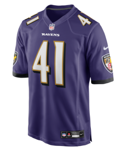 Alternative view of Dre'Mont Jones Baltimore Ravens Nike Team  Game Jersey -  Purple