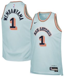 Victor Wembanyama San Antonio Spurs Nike Youth 2024/25 Swingman Player Jersey - City Edition - Light Blue