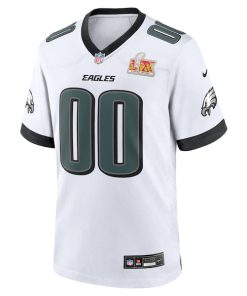 Alternative view of Philadelphia Eagles Nike Super Bowl LIX Custom Game Jersey - White