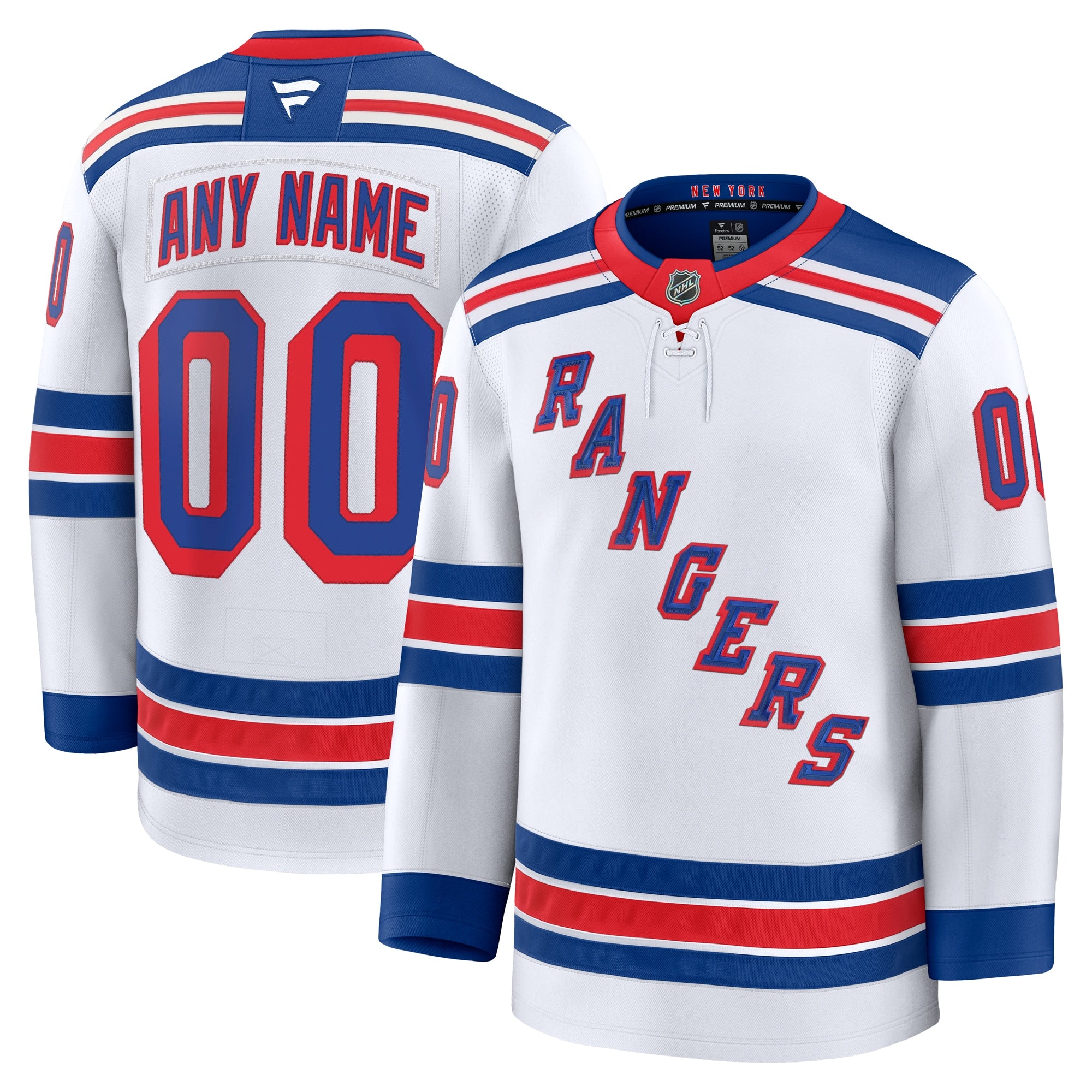 New York Rangers Alternate Premium Custom Jersey - Navy/Royal/White - Image 8