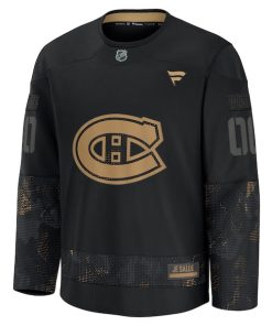 Alternative view of Montreal Canadiens  2024 Military Appreciation Personalized Long Sleeve Practice Jersey - Black