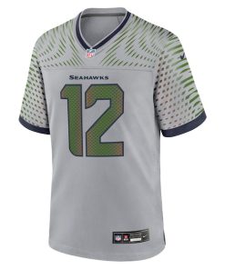 Alternative view of 12s Seattle Seahawks Nike 2025 Rivalries Collection Game Jersey - Wolf Gray
