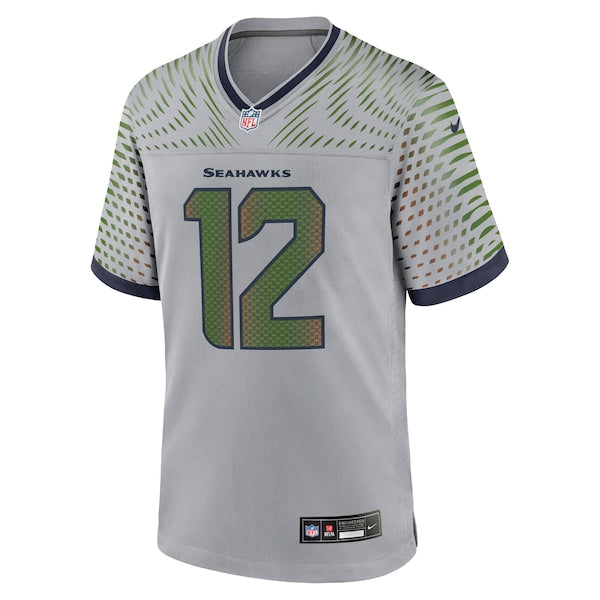 12s Seattle Seahawks Nike 2025 Rivalries Collection Game Jersey - Wolf Gray - Image 2