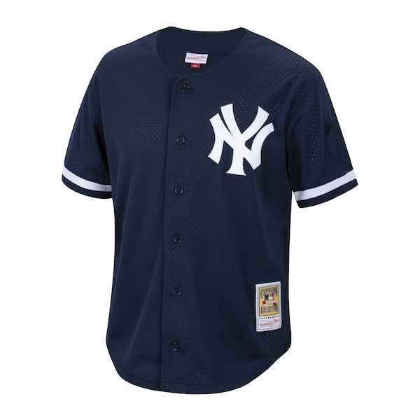 Bernie Williams New York Yankees Cooperstown Collection Mesh Batting Practice Button-Up Jersey? - Navy - Image 2